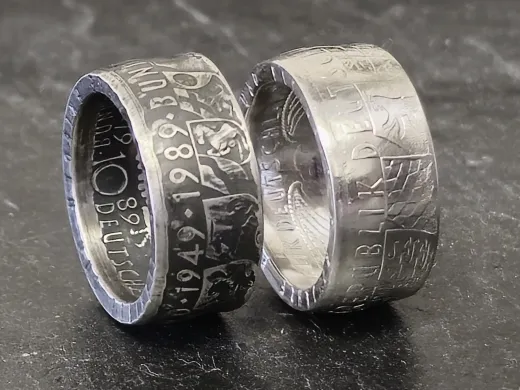 Münzring 10 Mark 1989 40 Jahre BRD Silber 625er Größe 56 bis 72