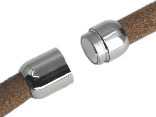 Magnetverschluss Edelstahl für Schnüre Ø 8,0 mm / Silber poliert