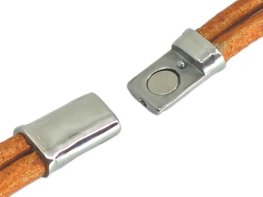 Magnetverschluss Edelstahl für Schnüre 2 x Ø 4,0 mm