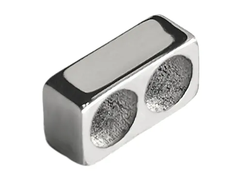 Spacer - Zwischenstück aus Edelstahl für Schnüre 2 x Ø 4,0 mm