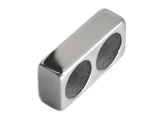 Spacer - Zwischenstück aus Edelstahl für Schnüre 2 x Ø 5,0 mm