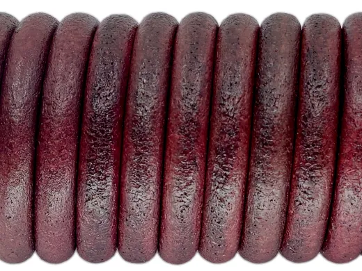 Lederschnur rund Ø 6,0 mm Rotbraun Vintage 0,5 Meter