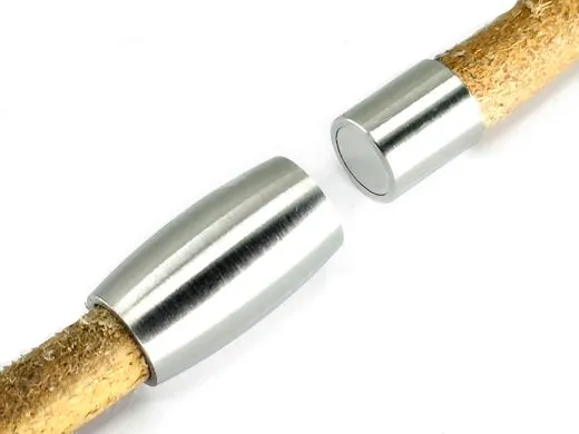 Magnetverschluss Edelstahl für Schnüre Ø 5,0 mm Silber matt