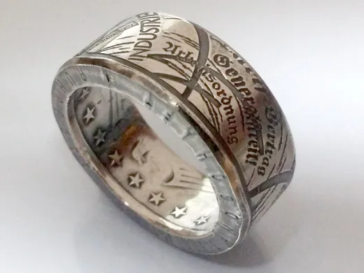 Münzring 10 Euro 2003 Ruhrgebiet Silber 925er Größe 56 bis 74