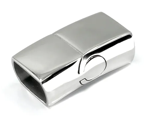 Magnetverschluss Edelstahl für Schnüre 2 x Ø 6,0 mm (6 x 12 mm)