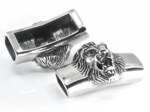 Zwischenteil aus Edelstahl für Schnüre Ø 2 x 6 mm (6 x 12 mm)
