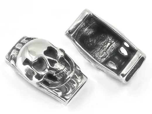 Zwischenteil aus Edelstahl für Schnüre Ø 2 x 6 mm (6 x 12 mm)