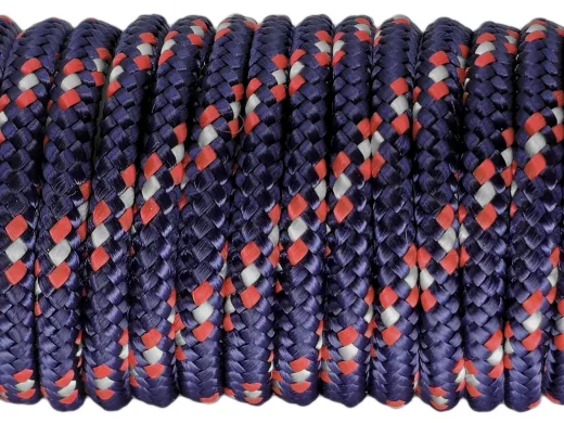 Segeltau Ø 6,0 mm Dunkelblau-Rot-Weiß 0,5 Meter