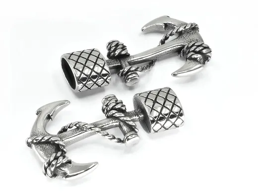 Hakenverschluss Edelstahl für Schnüre 2 x Ø 5,0 mm (5,5 x 10 mm)