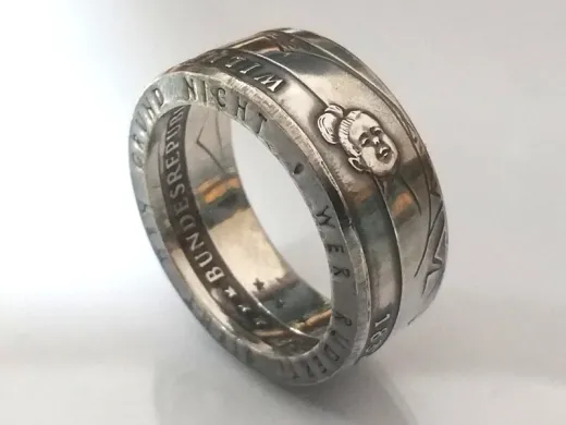 Münzring 10 Euro 2007 Wilhelm Busch Silber 925er Größe 56 bis 74