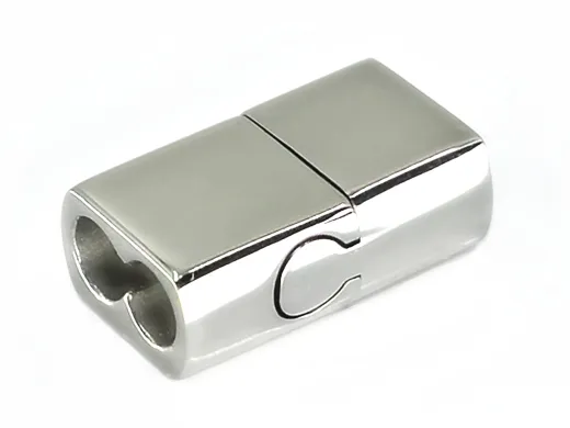 Magnetverschluss Edelstahl für Schnüre 2 x Ø 4,0 mm