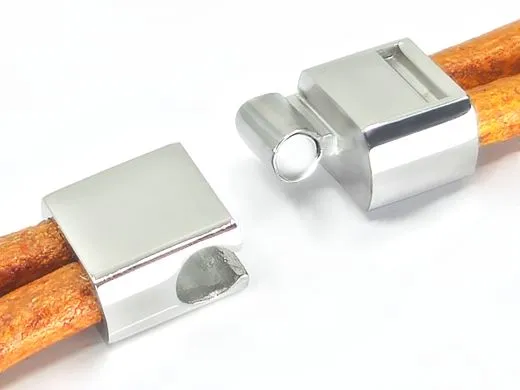 Magnetverschluss Edelstahl für Schnüre 2 x Ø 4,0 mm