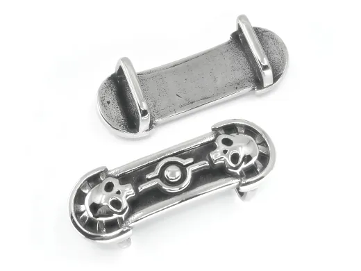 Zwischenteil aus Edelstahl für Schnüre Ø 2 x 6 mm (6 x 12 mm)