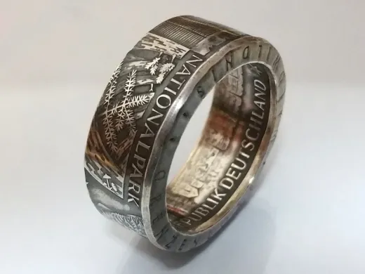 Münzring 10 Euro 2005 Bayrischer Wald Silber 925er Größe 56 bis 74