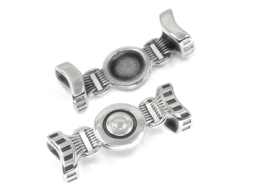 Zwischenteil aus Edelstahl für Schnüre Ø 2 x 6 mm (6 x 12 mm)