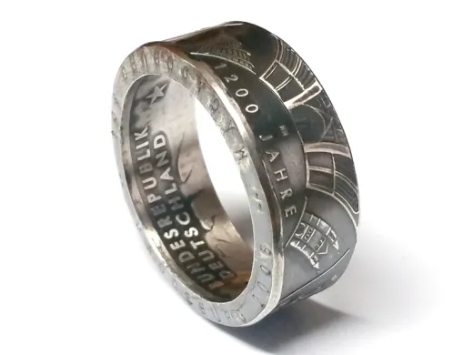 Münzring 10 Euro 2005 Magdeburg Silber 925er Größe 56 bis 74
