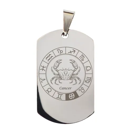 Anhänger Dog Tag Edelstahl mit Sternzeichen