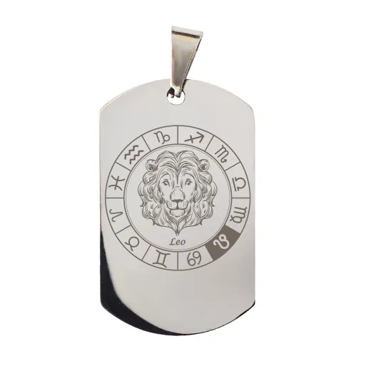 Anhänger Dog Tag Edelstahl mit Sternzeichen
