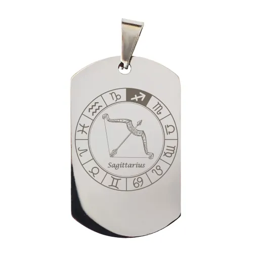 Anhänger Dog Tag Edelstahl mit Sternzeichen