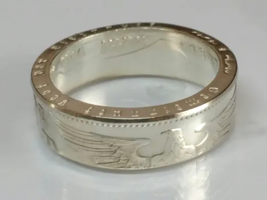 Münzring 5 Reichsmark Adler 1936-39 Silber 900er Größe 52 bis 72 poliert