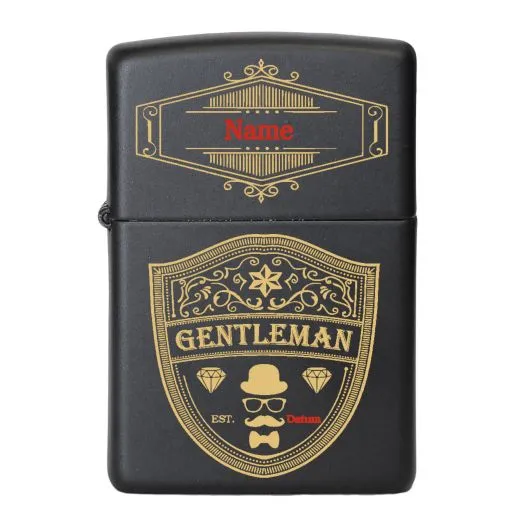 Benzinfeuerzeug personalisierbar • GENTLEMAN • Zippo Schwarz matt