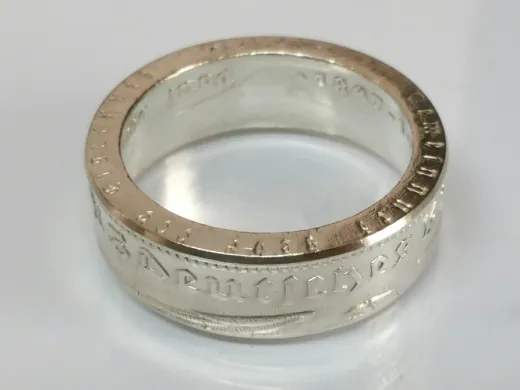 Münzring 5 Reichsmark Hindenburg 1935-36 Silber 900er Gr 52 bis 72 poliert