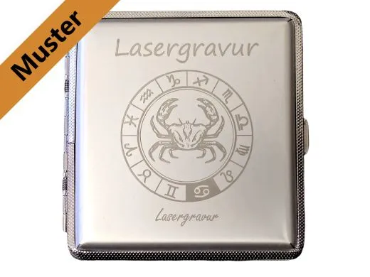 Zigarettenetui für 20 Zigaretten MONOGRAMM 02 • Farbe Silber