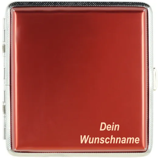 Zigarettenetui für 20 Zigaretten WUNSCHNAME • Farbe Rot