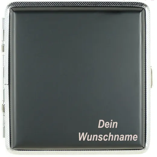 Zigarettenetui für 20 Zigaretten WUNSCHNAME • Farbe Schwarz