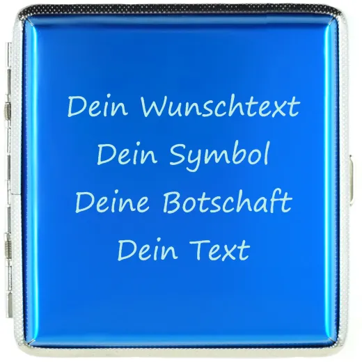 Zigarettenetui für 20 Zigaretten WUNSCHTEXT • Farbe Blau
