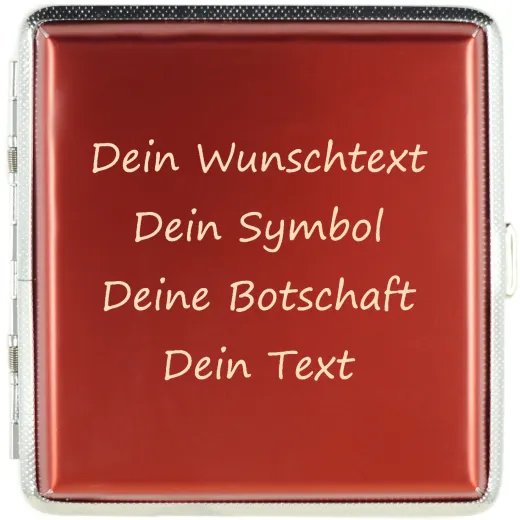 Zigarettenetui für 20 Zigaretten WUNSCHTEXT • Farbe Rot