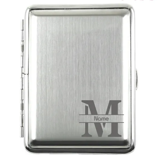 Zigarettenetui für 16 Zigaretten MONOGRAMM 02 • Silber gebürstet