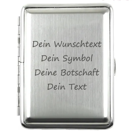 Zigarettenetui für 16 Zigaretten WUNSCHTEXT • Silber gebürstet