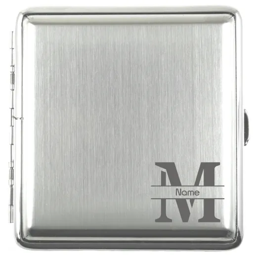 Zigarettenetui für 20 Zigaretten MONOGRAMM 02 • Silber gebürstet