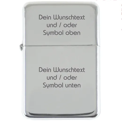Benzinfeuerzeug mit Gravur • WUNSCHTEXT • Champ Chrome