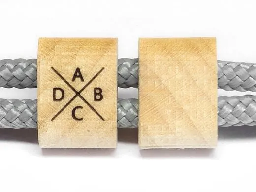 Slider Holz für Schnüre 2 x Ø 4,0 mm