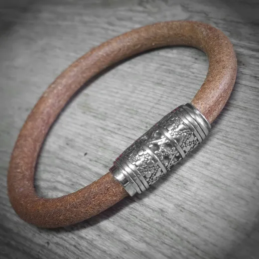 Lederarmband Ø 8mm mit Edelstahlverschluss