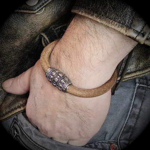 Lederarmband Ø 8mm mit Edelstahlverschluss