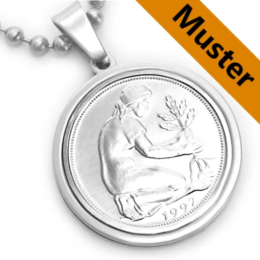 Anhänger Rohling Edelstahl Ø 20,05 mm • Deutschland 50 Pfennig 1949 - 2001