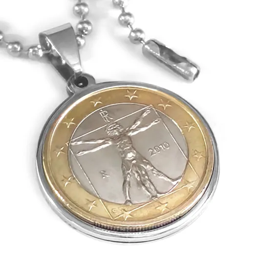 Münzanhänger Italien VITRUVIANISCHER MENSCH • 1 Euro