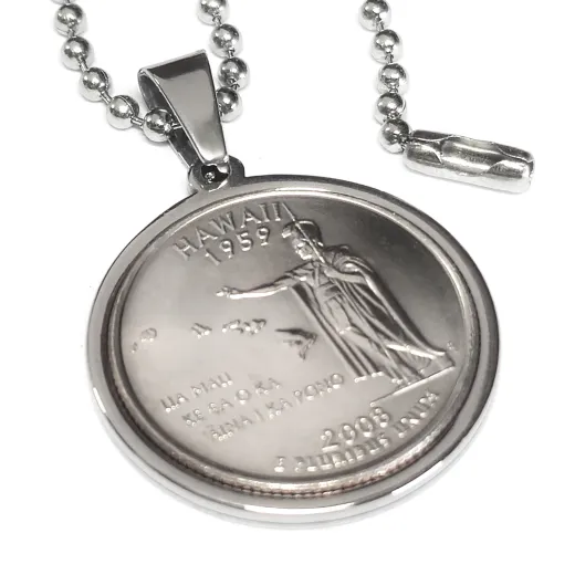 Münzanhänger USA STATE QUARTERS • 25 Cents Finish Silber
