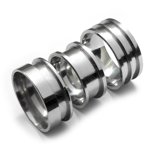Ringrohlinge Edelstahl - Breite 12 mm gebürstet mit Nut konfigurierbar für kreative Gestaltung