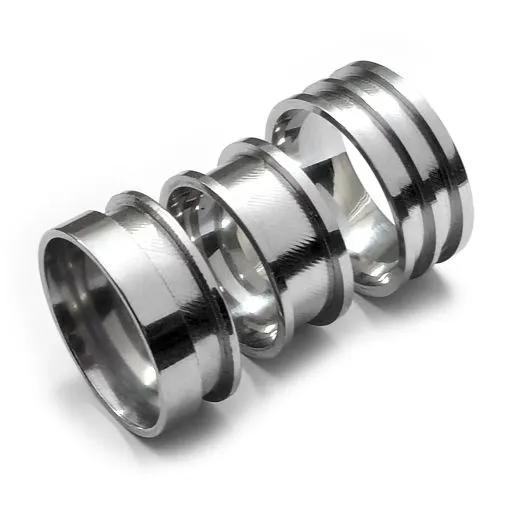 Ringrohlinge Edelstahl - Breite 12 mm gebürstet mit Nut konfigurierbar für kreative Gestaltung