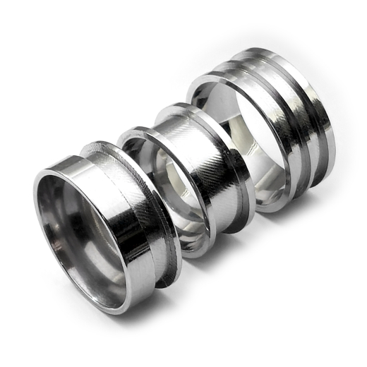 Ringrohlinge Edelstahl - Breite 12 mm gebürstet mit Nut konfigurierbar für kreative Gestaltung