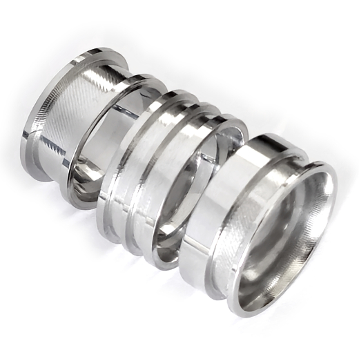 Ringrohlinge Edelstahl - Breite 12 mm gebürstet mit Nut konfigurierbar für kreative Gestaltung