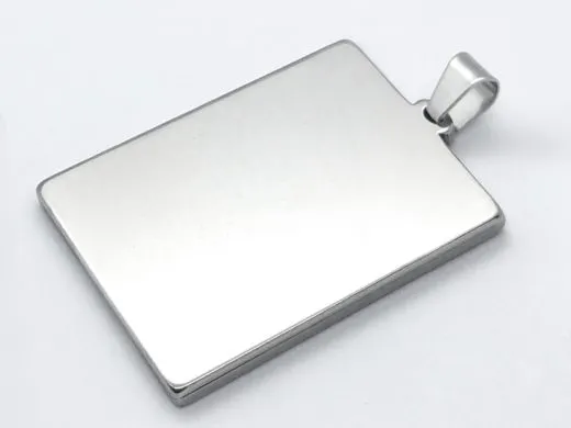 Anhänger Rohling Edelstahl Rechteck / Innen 18x25 mm • Personalisierbar