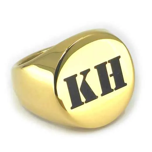 Siegelring Edelstahl mit Monogramm Lasergravur