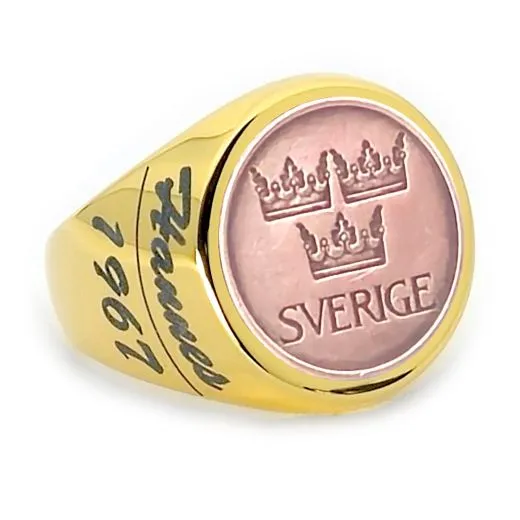 Münzring Schweden 5 Öre 1972-1973 drei Kronen Sverige Edelstahl • Personalisierbar
