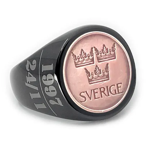 Münzring Schweden 5 Öre 1972-1973 drei Kronen Sverige Edelstahl • Personalisierbar