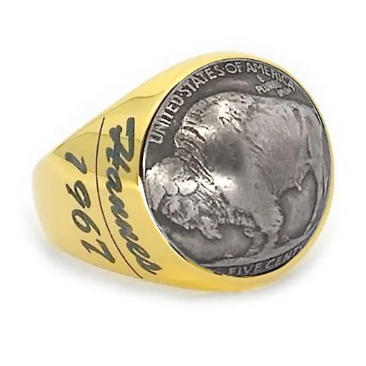 Münzring USA 5 Cent Buffalo Nickel 1913-1938 Bison Edelstahl • Personalisierbar